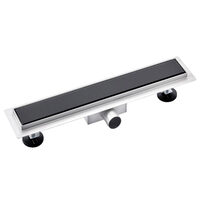  RIGOLĂ DUŞ INOX STICLA 450MM-Negru 