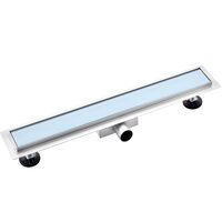  RIGOLĂ DUŞ INOX STICLA 450MM -ALB