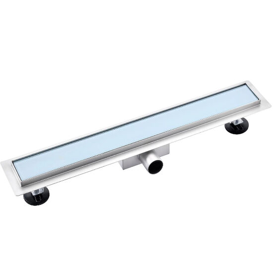  RIGOLĂ DUŞ INOX STICLA 700MM -ALB